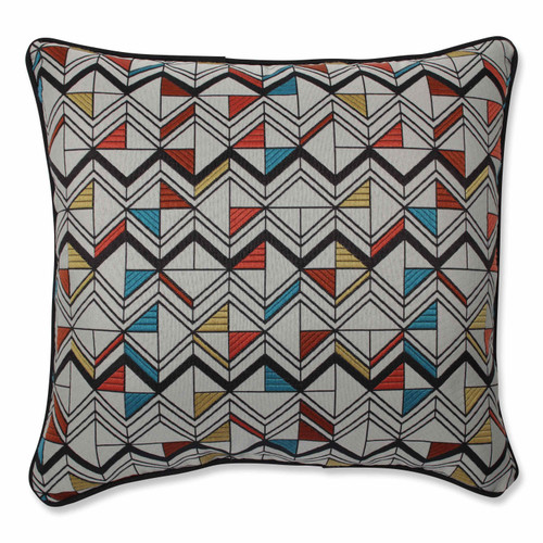 Geometric Motif Throw Pillow - 16.5" - Multicolor - IMAGE 1