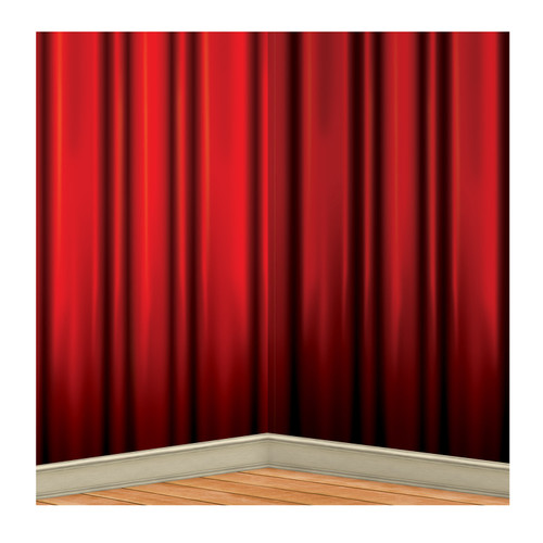 Set of 6 Red Hollywood Awards Night Curtain Backdrops 4' x 30' - IMAGE 1