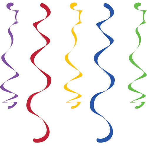 Club Pack of 60 Green and Blue Swirl Themed Dizzy Dangles For Party Decors 8.25" - IMAGE 1