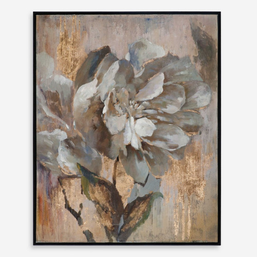 Dazzling Floral Hand Painted Framed Canvas Wall Art - 51.25" x 41.25" - IMAGE 1