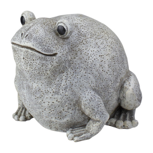 5.75" Ivory White and Brown Decorative Frog Figurine Outdoor Garden Statue - IMAGE 1