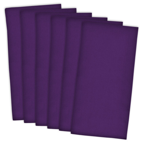 Flat Woven Cotton Kitchen Dish Towels - 28" - Neon Purple - Set of 6 - IMAGE 1
