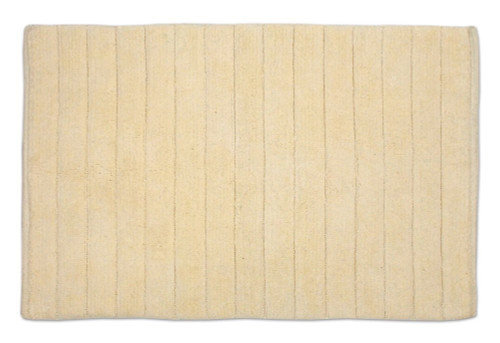 17" x 24" Cream White Ribbed Woven Rectangular Trendy Bath Rug - IMAGE 1
