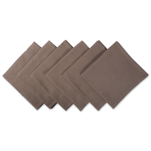 Set of 6 Brown Decorative Cloth Napkins 20" - IMAGE 1