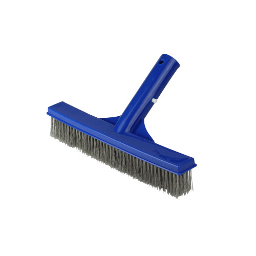 9.75" Blue Stainless Steel Algae Brush for Cement Pools - IMAGE 1