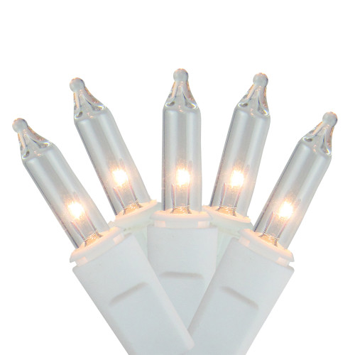 Mini Twinkling Icicle Christmas Light Set - Clear Lights - 7.8ft White Wire - 100ct - IMAGE 1