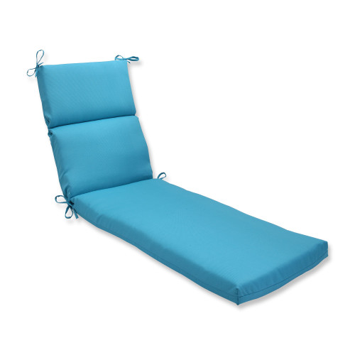 72.5" Blue UV/Fade Resistant Outdoor Patio Chaise Lounge Cushion with Ties - IMAGE 1