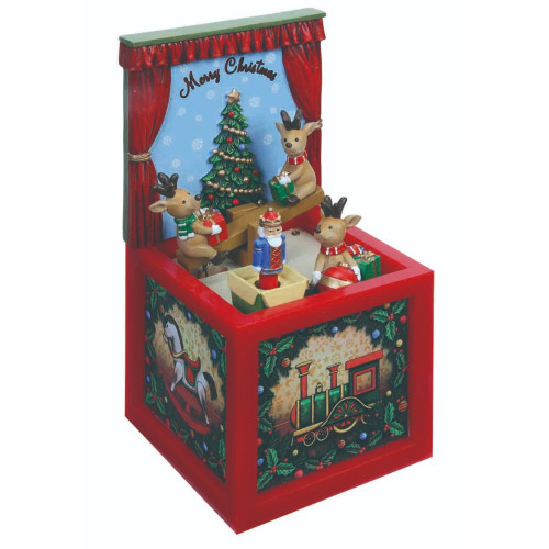 Musical Reindeer Seesaw Blocks Christmas Decoration - 7.5" - IMAGE 1