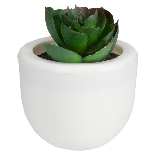 3” Mini Faux Succulent with White Pot - IMAGE 1