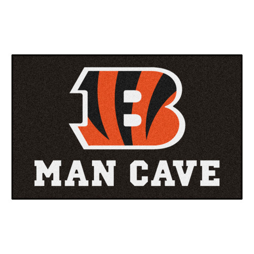 59.5" x 94.5" Black and Red NFL Cincinnati Bengals "Man Cave" Ultimate Rectangular Mat Area Rug - IMAGE 1