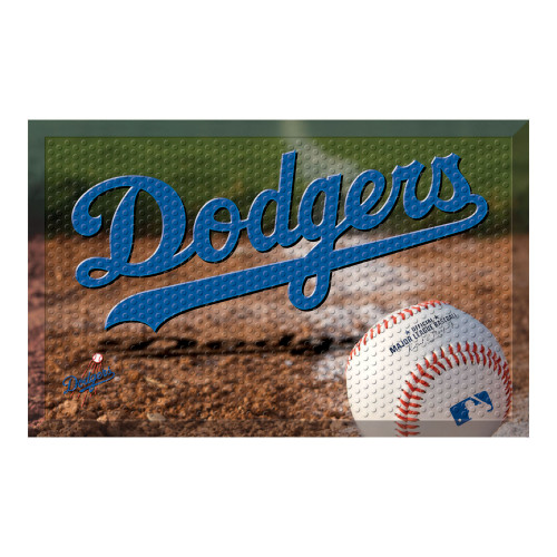 Blue and Brown MLB Los Angeles Dodgers Shoe Scraper Doormat 19" x 30" - IMAGE 1