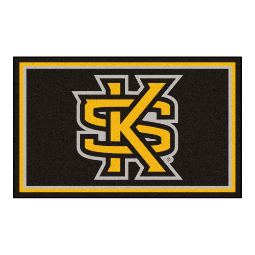 44" x 71" Brown and Yellow NCAA Kennesaw State University Owls Area Rug - IMAGE 1
