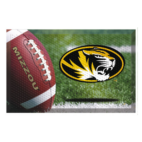 19" x 30" Green and Red NCAA University of Missouri Tigers Scraper Rectangular Door Mat - IMAGE 1