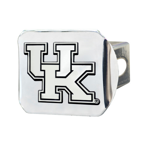 4" x 3.25" Silver and Black NCAA University of Kentucky Wildcats Hitch Cover Automotive Accessory - IMAGE 1