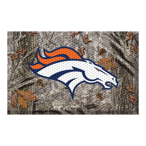 19" x 30" Gray and White NFL Denver Broncos Shoe Scraper Door Mat - IMAGE 1