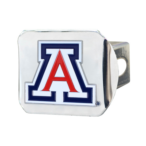 4" Silver NCAA University of Arizona Wildcats Class III Hitch Cover Auto Accessory - IMAGE 1