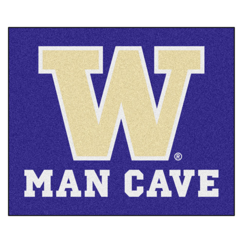 59.5" x 71" Purple and White NCAA University of Washington Huskies Outdoor Tailgater Area Rug - IMAGE 1