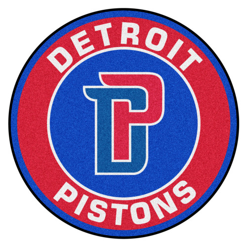27" Blue and Red NBA Detroit Pistons Rounded Door Mat - IMAGE 1