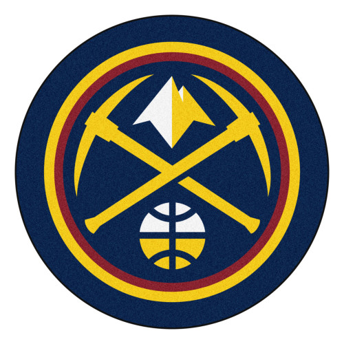 36" Blue and Yellow NBA Denver Nuggets Mascot Round Door Mat - IMAGE 1