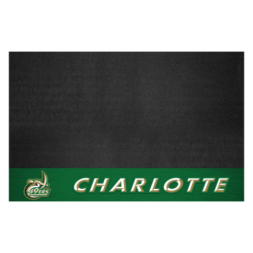 26" x 42" Black and Green NCAA University of North Carolina "Charlotte" Forty Niners Grill Mat - IMAGE 1