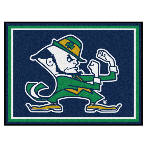8' x 10' Blue and Green NCAA Notre Dame Fighting Irish Plush Non-Skid Area Rug - IMAGE 1