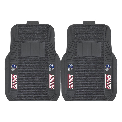 Set of 2 Black and White NFL New York Giants Deluxe Car Mats 21" x 27" - IMAGE 1