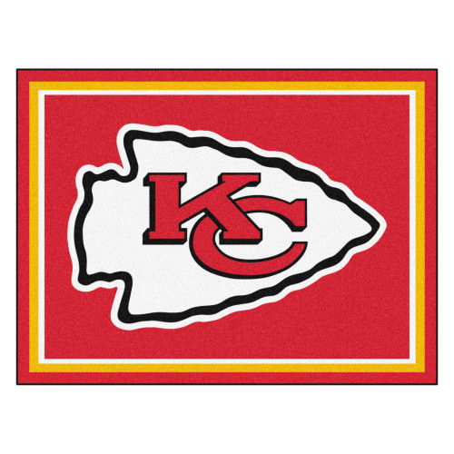 8' x 10' Red and White NFL Kansas City Chiefs Plush Non-Skid Area Rug - IMAGE 1