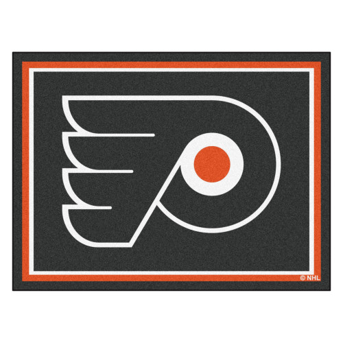 8' x 10' Black and Orange NHL Philadelphia Flyers Plush Non-Skid Area Rug - IMAGE 1