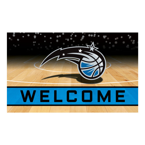 Blue and Black NBA Orlando Magic "Welcome" Rectangular Outdoor Door Mat 18" x 30" - IMAGE 1