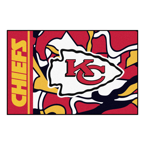 19" x 30" Red and White NFL Kansas City Chiefs X-Fit Starter Mat - IMAGE 1