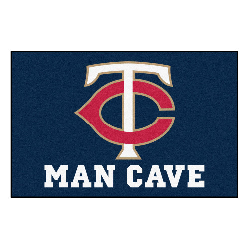 19" x 30" Red and White MLB Minnesota Twins Man Cave Starter Rectangular Mat Area Rug - IMAGE 1