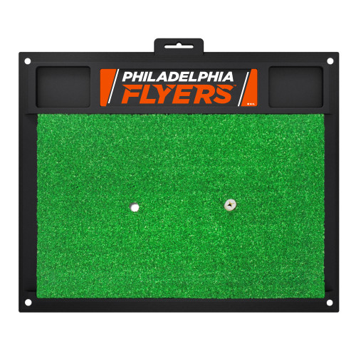 20" x 17" Black and Green NHL "Philadelphia Flyers" Golf Hitting Mat Practice Accessory - IMAGE 1