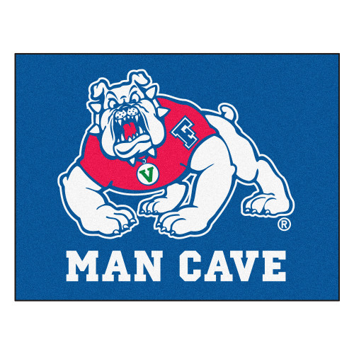 33.75" x 42.5" Red and Blue NCAA Bulldogs Man Cave All-Star Rectangular Mat Area Rug - IMAGE 1