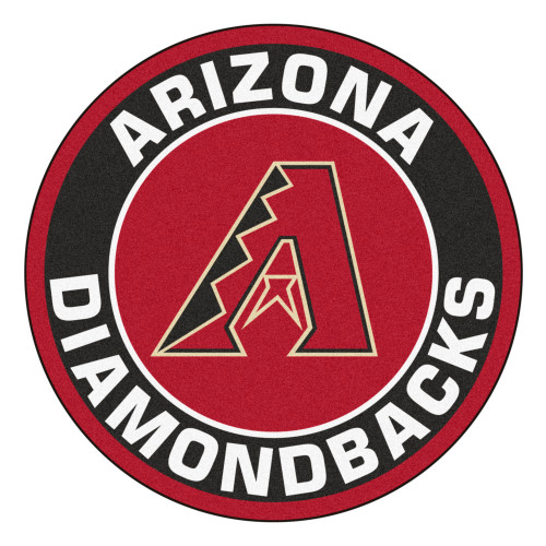 27" Red and Black Contemporary MLB Diamondbacks Round Area Rug - IMAGE 1