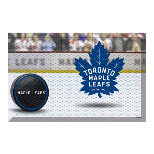 19" x 30" White and Blue NHL Toronto Maple Leafs Scraper Rectangular Door Mat - IMAGE 1