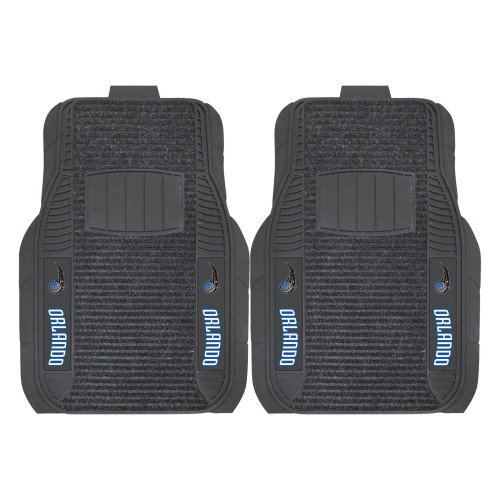 Set of 2 Black and Blue NBA Orlando Magic Deluxe Car Mats 21" x 27" - IMAGE 1