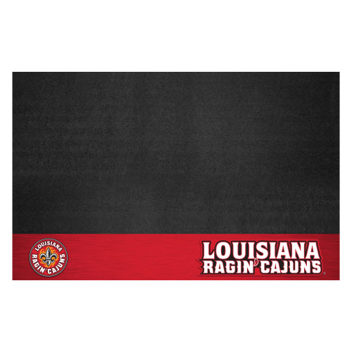 26" x 42" Black and Red NCAA University of "Louisiana Ragin' Cajun" Grill Mat Tailgate Accessory - IMAGE 1