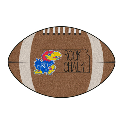 20.5" x 32.5" Brown and Blue NCAA University of Kansas Jayhawks Mat Area Rug - IMAGE 1