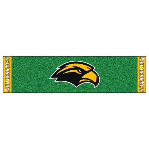 18" x 72" Green University of Southern Mississippi Southern Miss Golden Eagles Putting Golf Mat - IMAGE 1