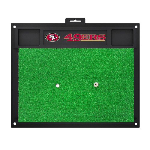 20" x 17" Black and Green NFL San Francisco "49ers" Golf Hitting Mat Practice Accessory - IMAGE 1