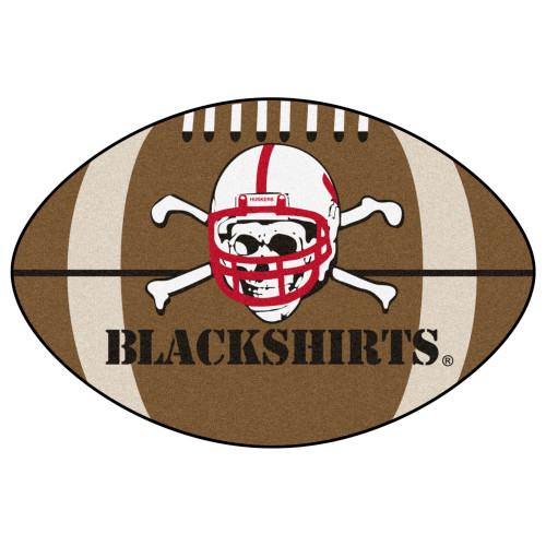 20.5" x 32.5" Brown and Black NCAA University of Nebraska "BLACKSHIRTS" Football Door Mat - IMAGE 1