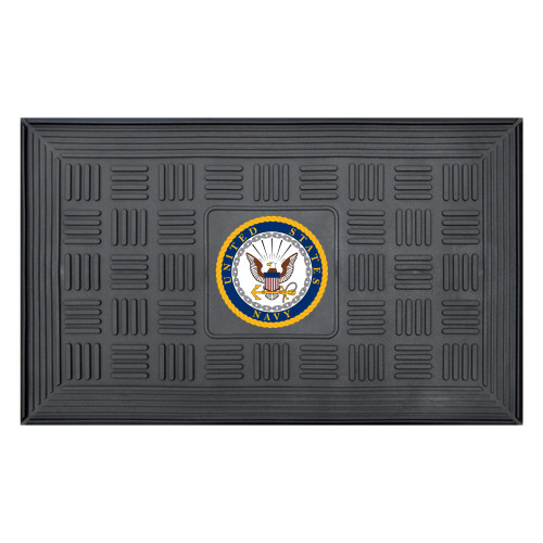 19.5" x 31.25" Gray US Navy 3-D Team Medallion Rectangular Door Mat - IMAGE 1