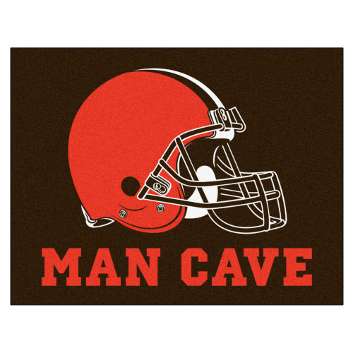 33.75" x 42.5" Brown and Red NFL Cleveland Browns "Man Cave" All-Star Door Mat - IMAGE 1
