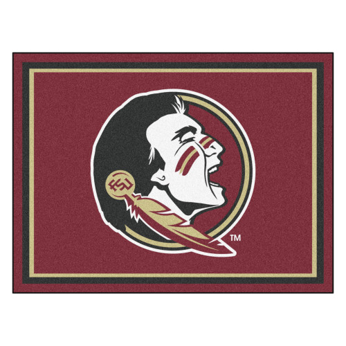 87" x 117" Red and White NCAA Florida State University Seminoles Plush Non-Skid Area Rug - IMAGE 1