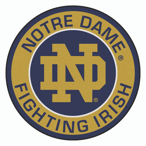 27" Brown and Purple NCAA Notre Dame Fighting Irish Rounded Door Mat - IMAGE 1