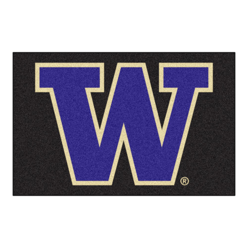 19" x 30" Black and Blue NCAA University of Washington Huskies Starter Door Mat - IMAGE 1