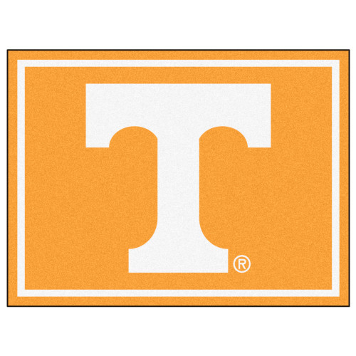 7.25' x 9.75' Orange and White NCAA University of Tennessee Volunteers Plush Non-Skid Area Rug - IMAGE 1