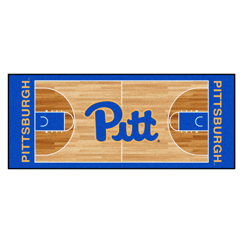 30" x 72" Blue NCAA University of Pittsburgh Panthers Basketball Mat Area Rug Runner - IMAGE 1
