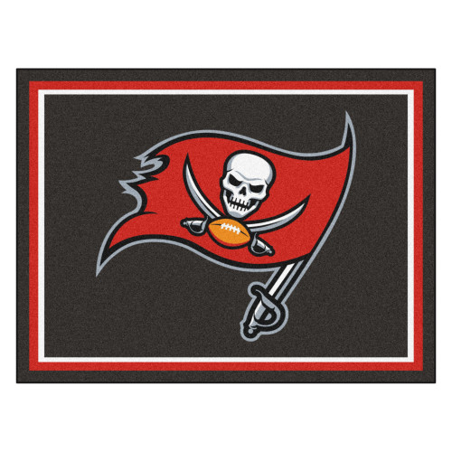 8' x 10' Brown and Red NFL Tampa Bay Buccaneers Plush Non-Skid Area Rug - IMAGE 1