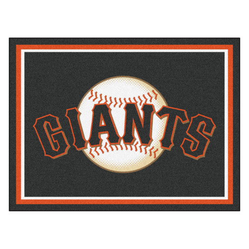 87" x 117" Black and Orange MLB San Francisco Giants Plush Non-Skid Area Rug - IMAGE 1